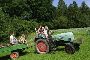 Urlaub auf dem Bauernhof: Eine Fahrt mit dem Traktor